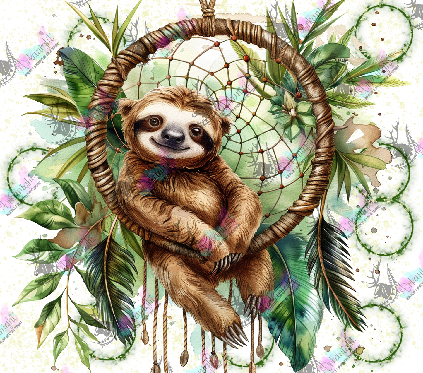 Numérique - Watercolor Boho Sloth