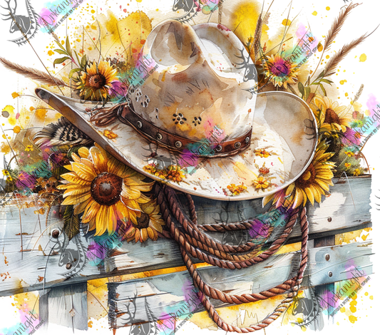 Impression - Watercolor Cowgirl Hats - Yellow