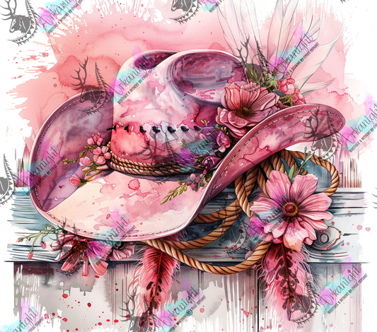 Impression - Watercolor Cowgirl Hats - Pink