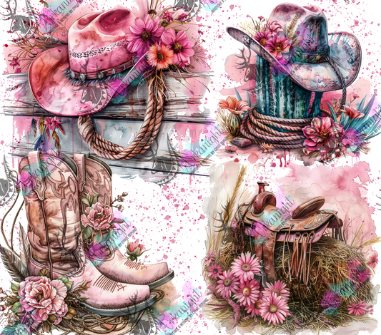 Impression - Watercolor Cowgirl - Pink