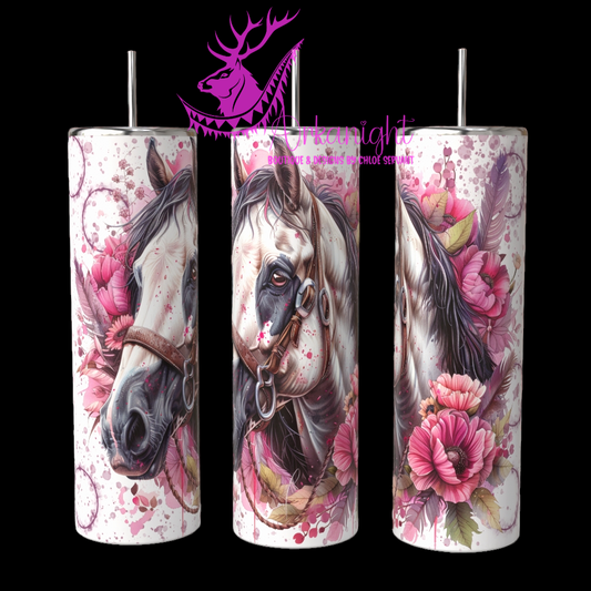 Numérique - Watercolor Boho Paint Horse - Pink - 02