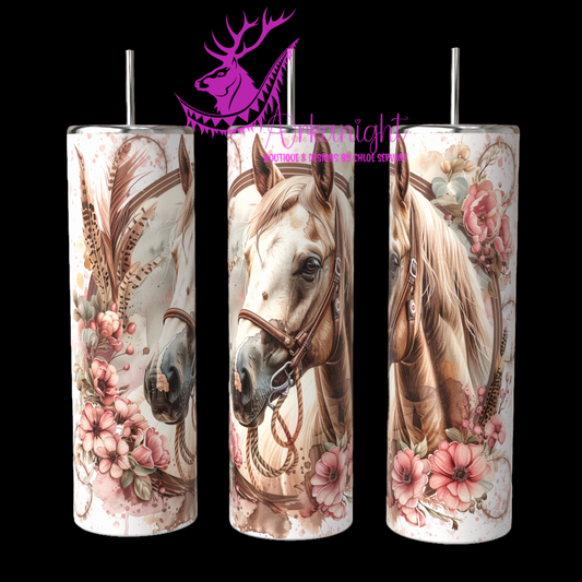 Numérique - Watercolor Boho Palomino Horse - Pink