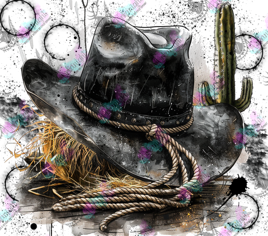 Impression - Black Cowboy hat & Cactus