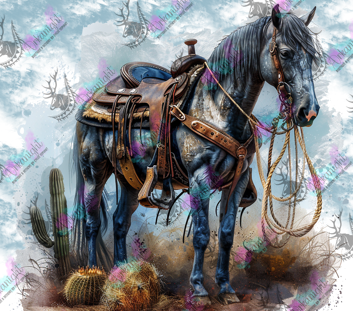 Numérique - Watercolor Texas Horse