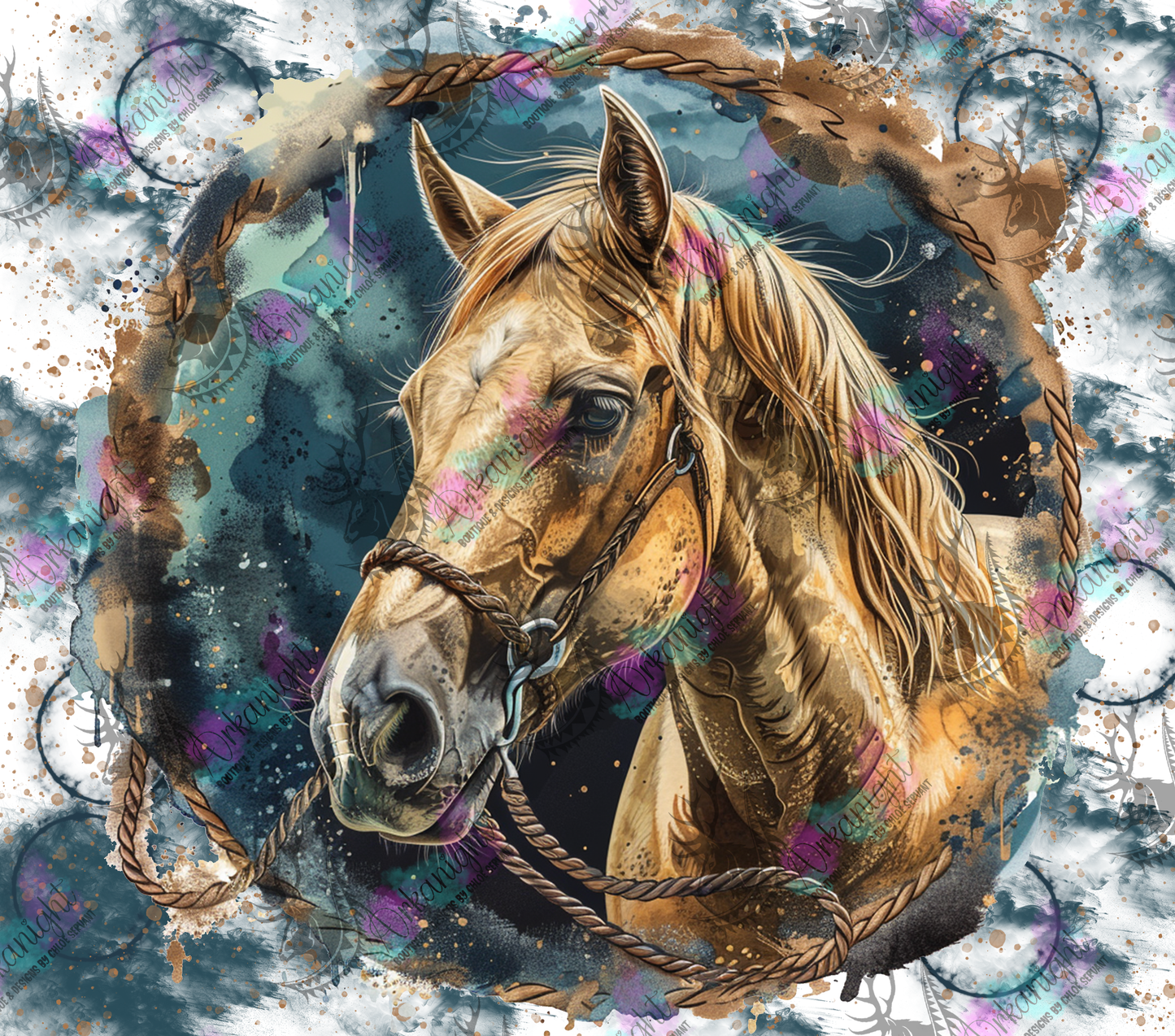 Numérique - Watercolor Palomino Horse