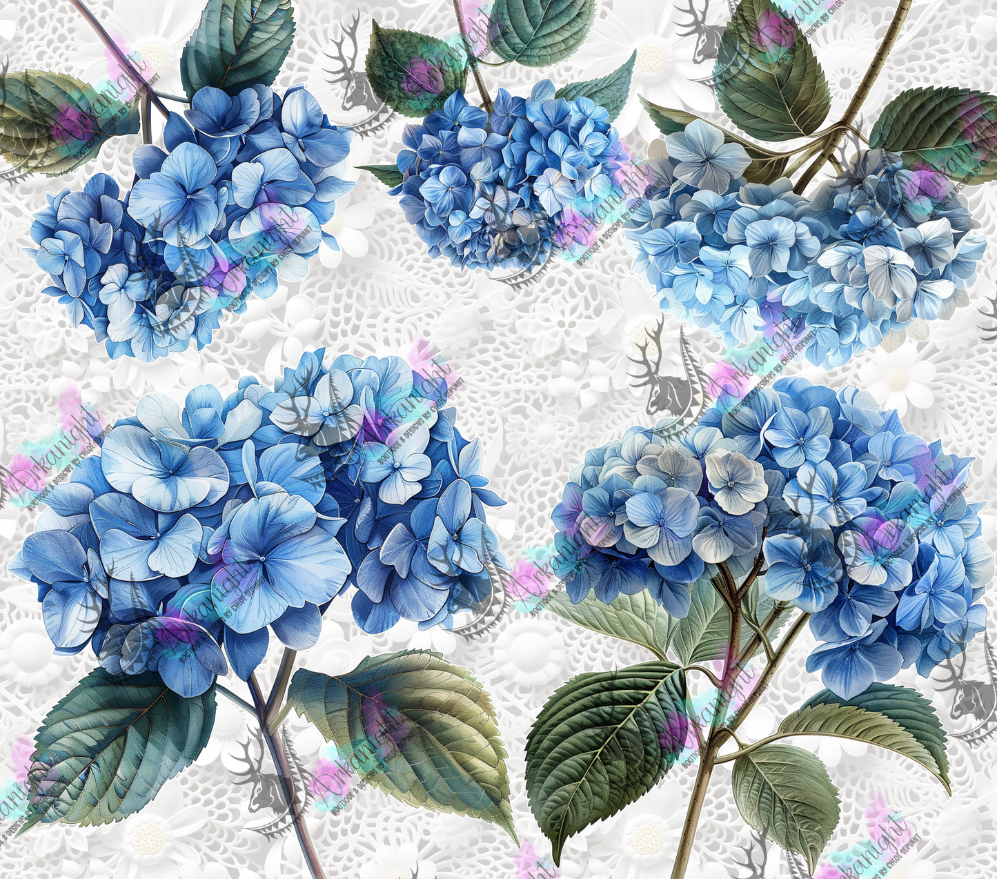 Numérique - Blue Hydrangea and Lace