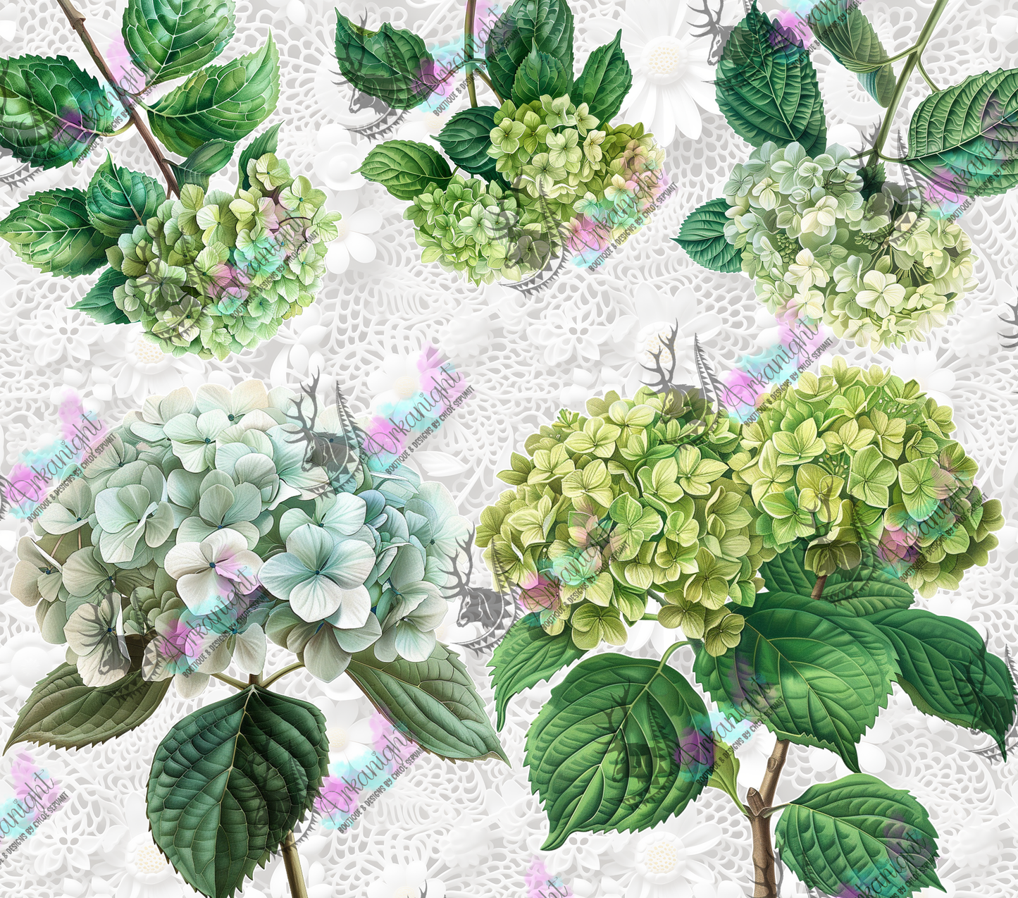 Numérique - Green Hydrangea and Lace