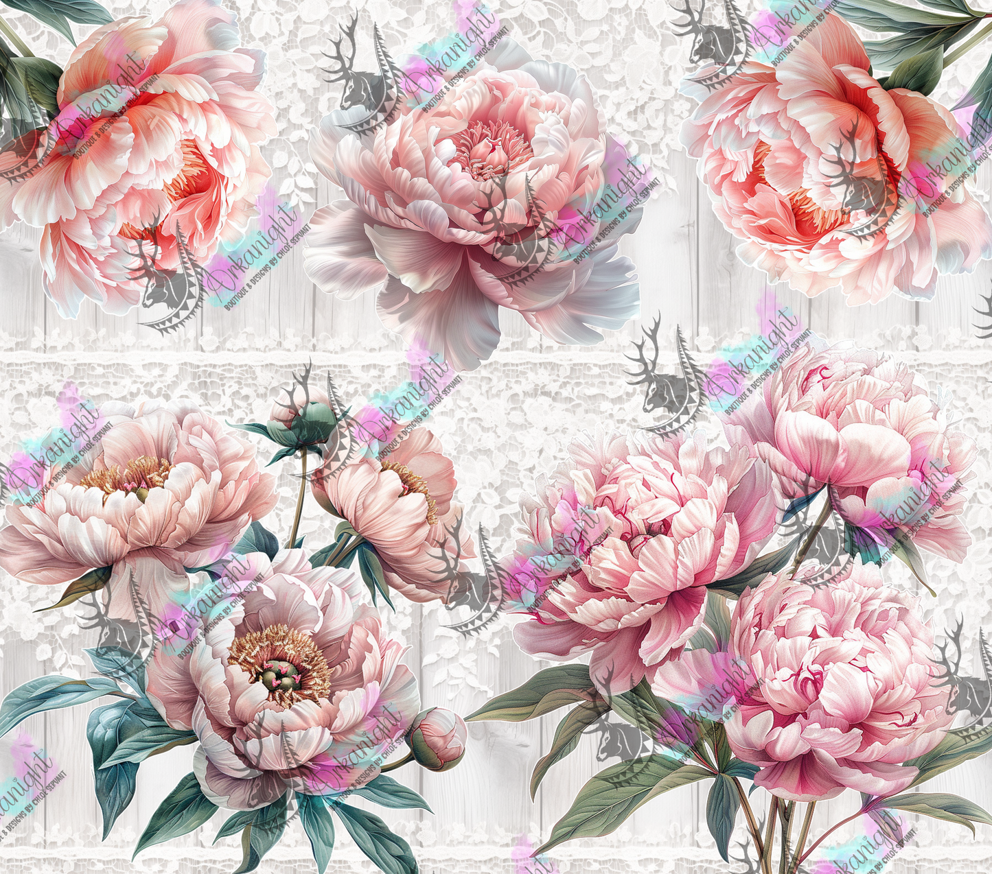 Numérique - Pink Peonies and Lace