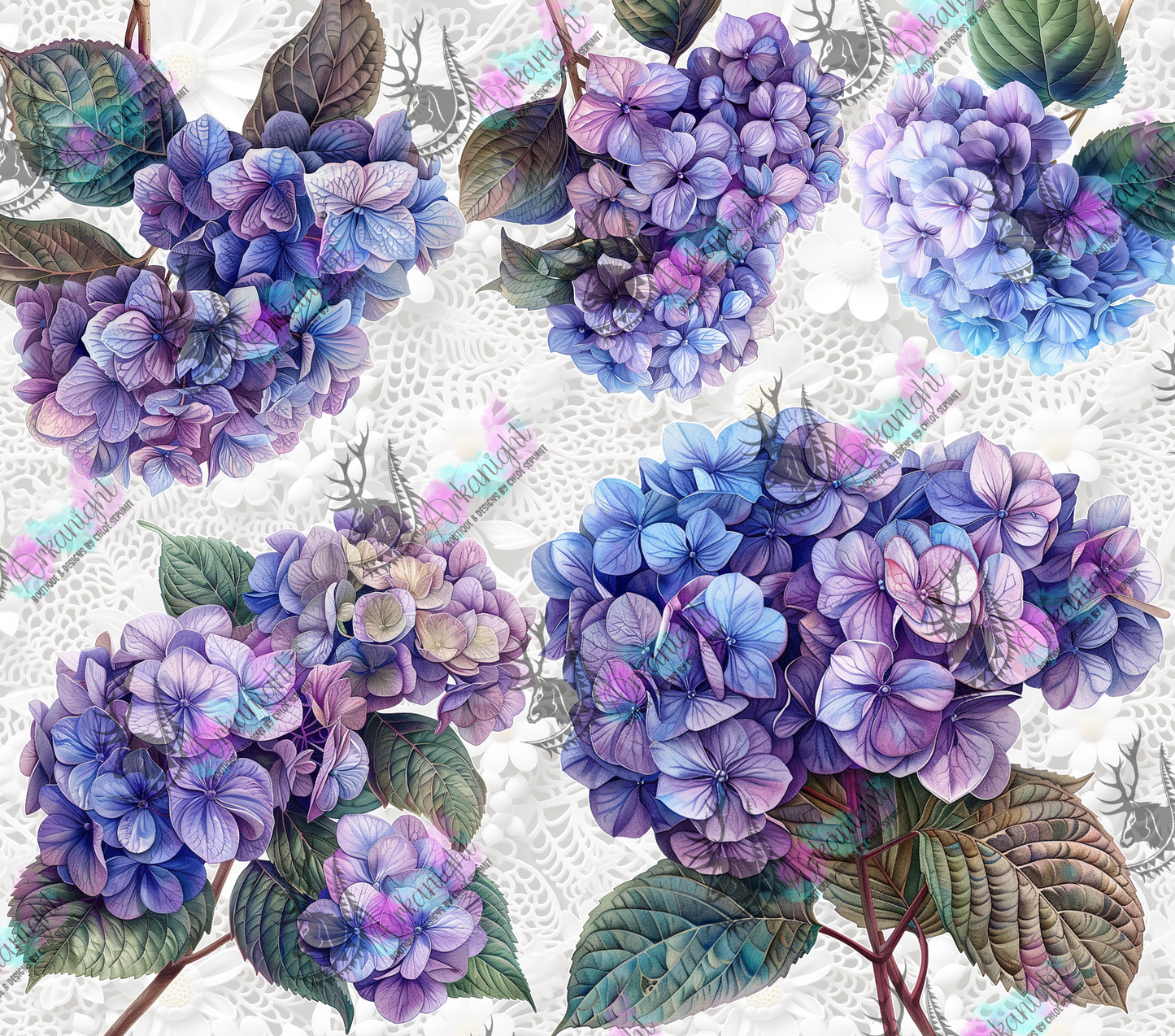 Numérique - Purple Hydrangea and Lace