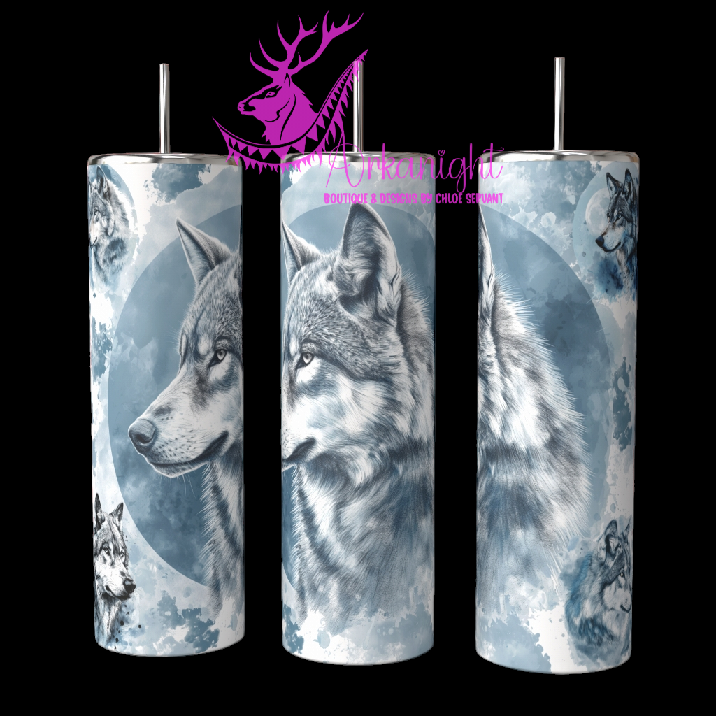 Gourde sur commande - Lines Arts - Grey Wolf