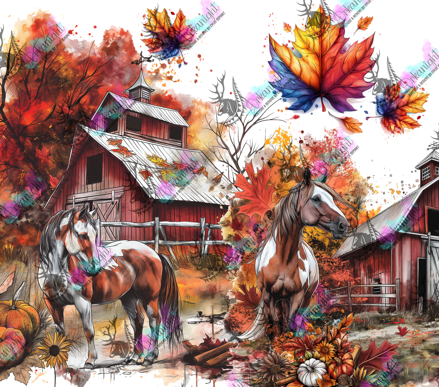 Numérique - Autumn 2024 - Folle des chevaux et de l'automne - Paint Horse