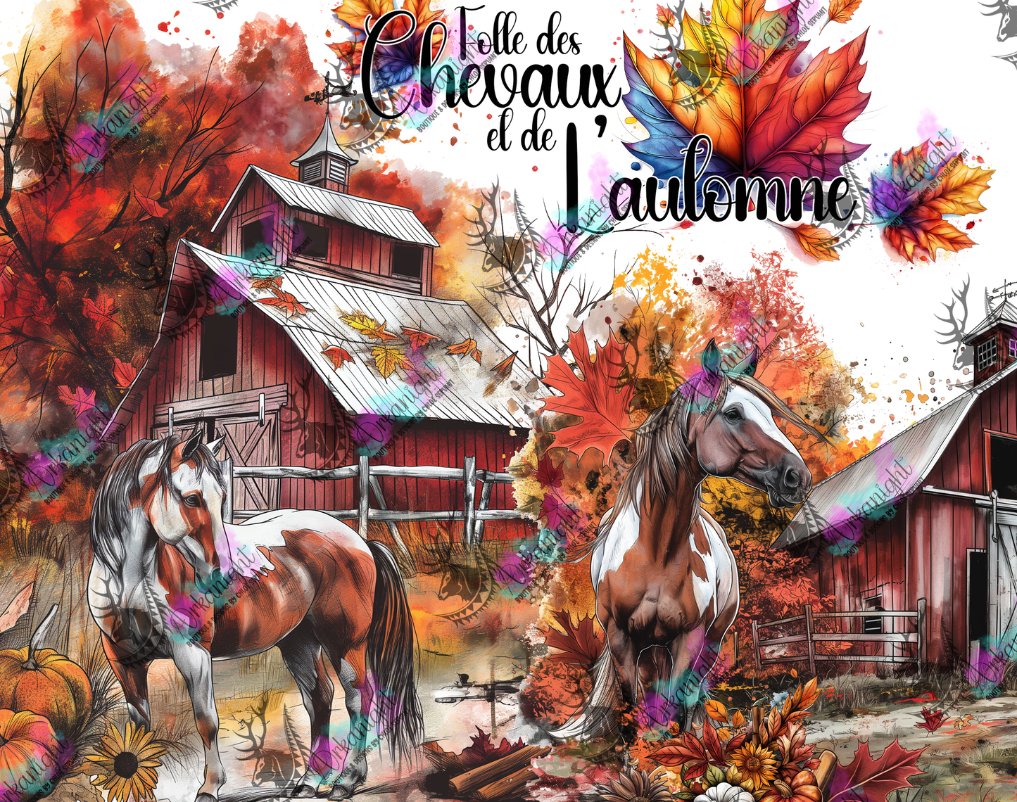 Numérique - Autumn 2024 - Folle des chevaux et de l'automne - Paint Horse