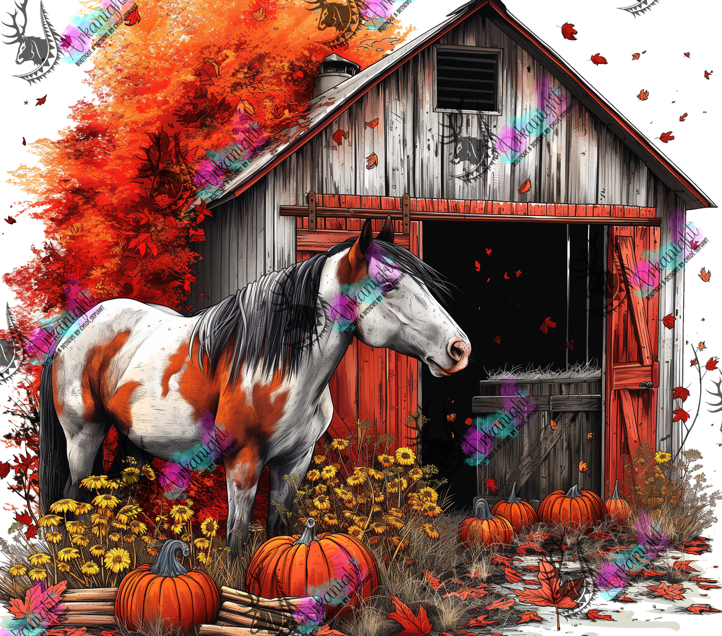 Numérique - Autumn 2024 - Paint Horse Red Barn