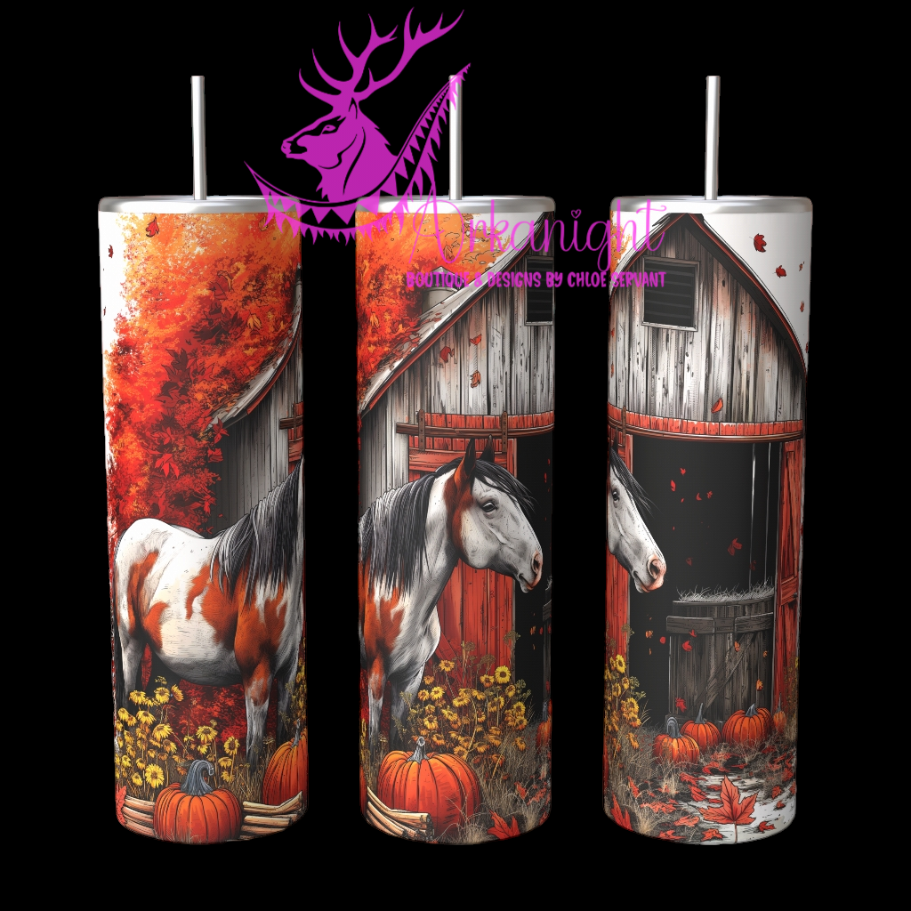 Gourde sur commande - Autumn 2024 - Paint Horse Red Barn