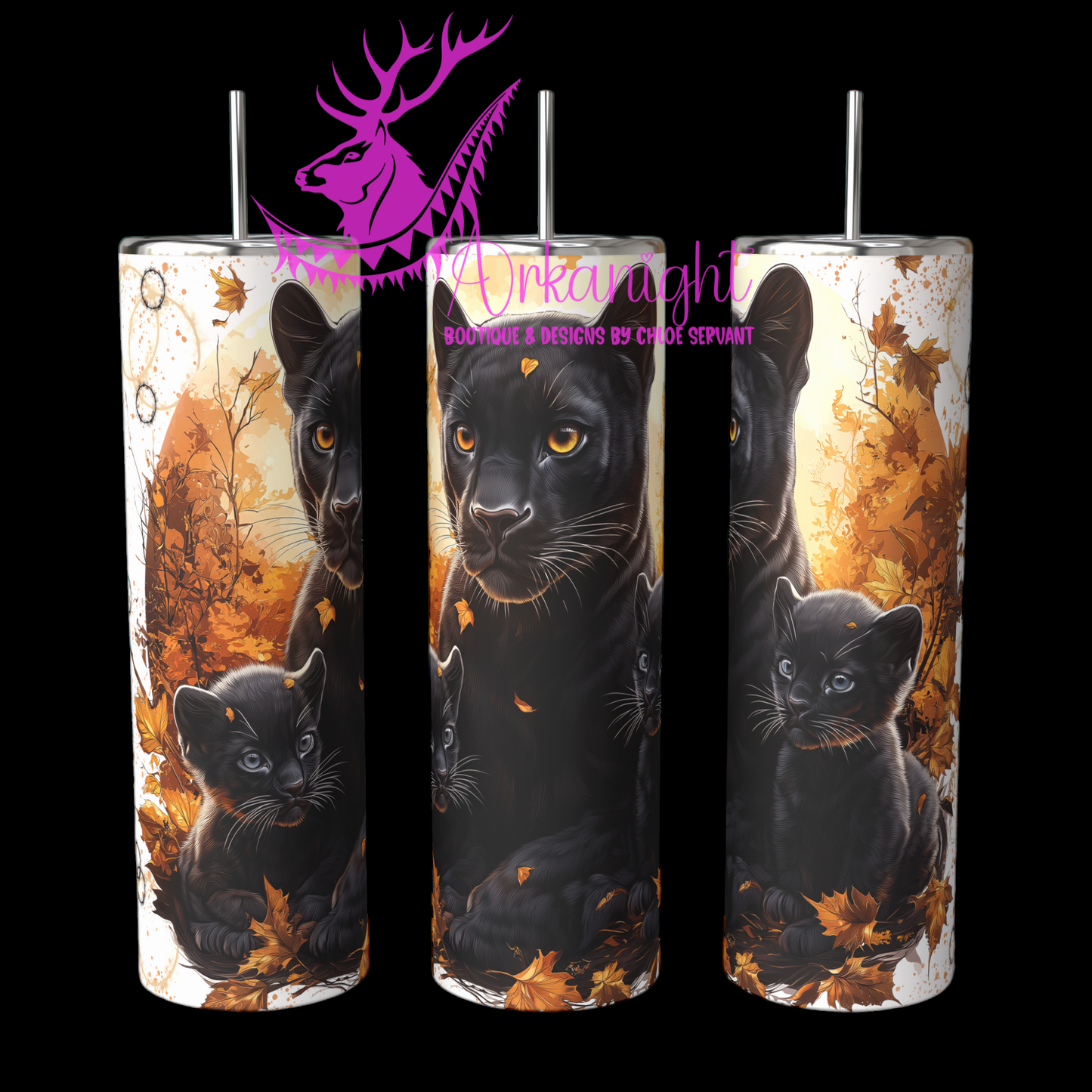 Gourde sur commande - Autumn 2024 - Collection Autumn at the Zoo - Black Panthers