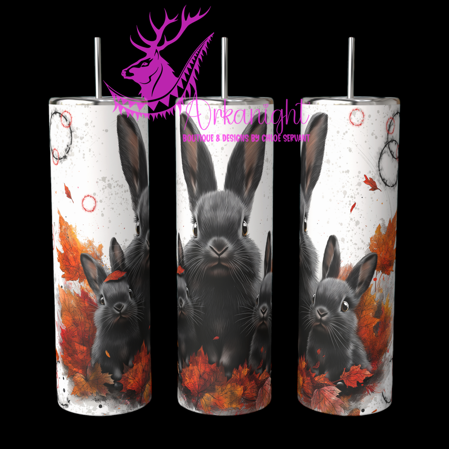 Gourde sur commande - Autumn 2024 - Collection Autumn at the Zoo - Black Bunnies