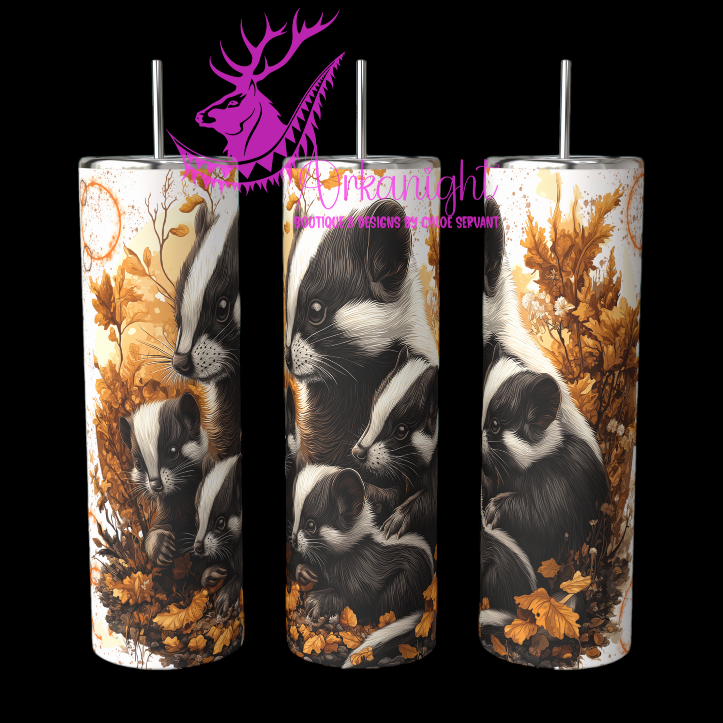 Gourde sur commande - Autumn 2024 - Collection Autumn at the Zoo - Skunk - 02