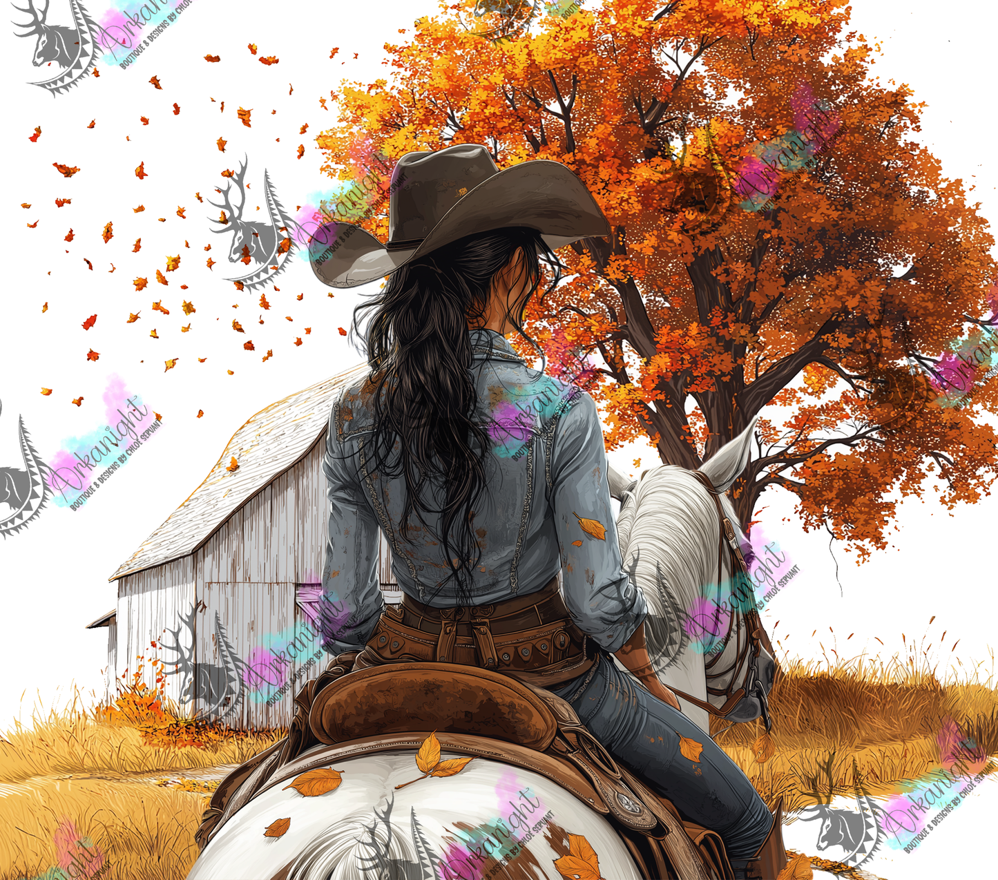 Numérique - Autumn 2024 - Collection Autumn at the Ranch - Black Hair Cowgirl & Paint Horse - 02