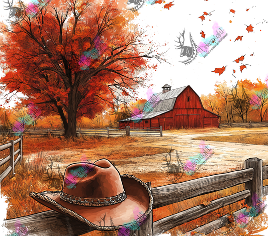 Impression - Autumn 2024 - Collection Autumn at the Ranch - Brown Cowboy hat on the fance