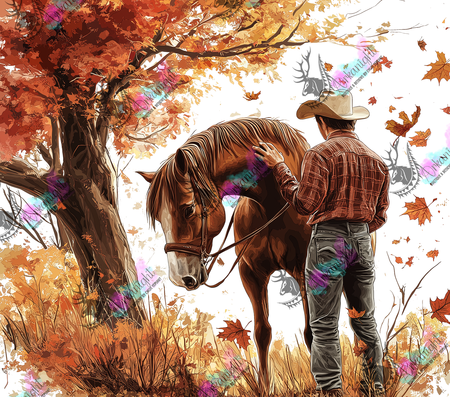 Numérique - Autumn 2024 - Collection Autumn at the Ranch - Cowboy & Chestnut Quarter Horse