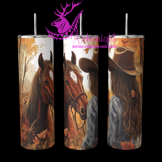 Numérique - Autumn 2024 - Collection Autumn at the Ranch - Brown Hair Cowgirl & Chestnut Horse