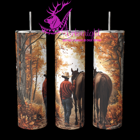 Gourde sur commande - Autumn 2024 - Collection Autumn at the Ranch - Cowboy & Brown Quarter Horse