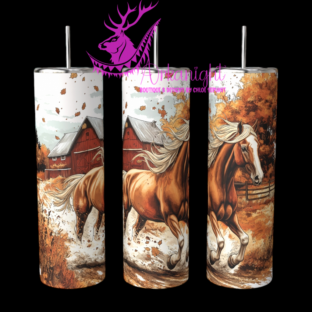 Gourde sur commande - Autumn 2024 - Collection Autumn at the Ranch - Palomino Gold Horse