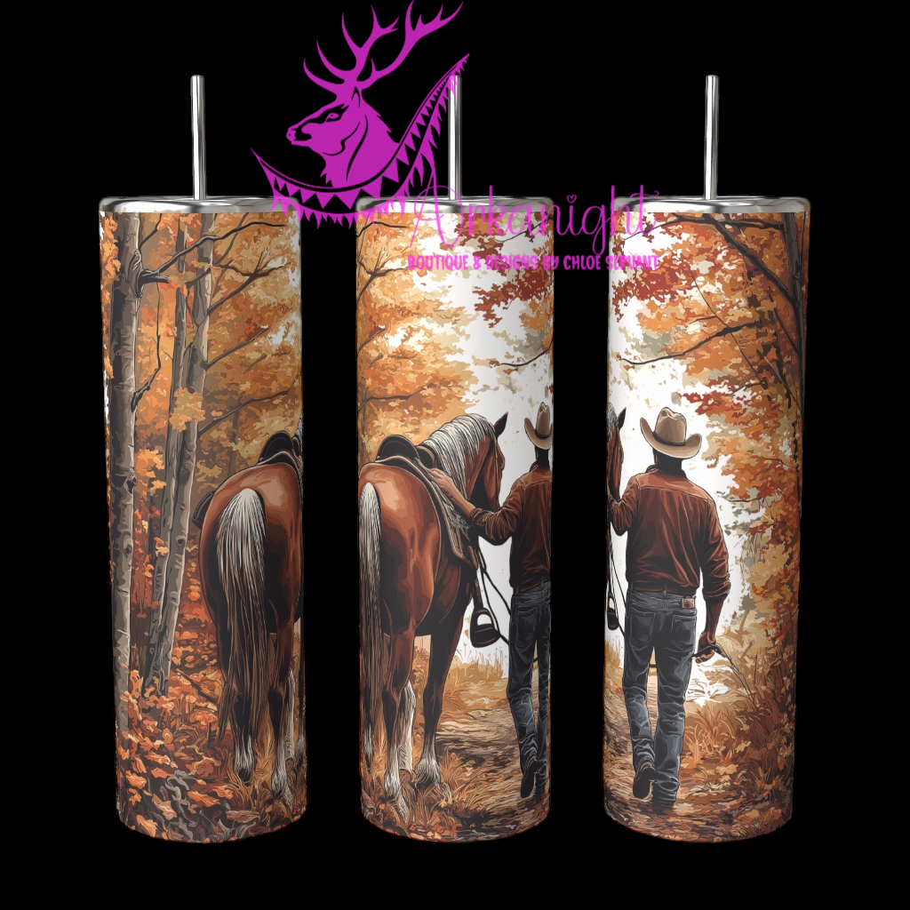 Gourde sur commande - Autumn 2024 - Collection Autumn at the Ranch - Cowgirl & Palomino Gold Quarter Horse