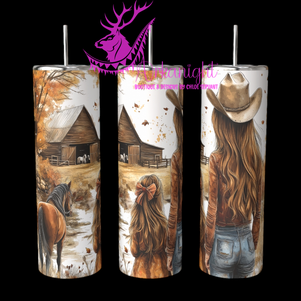 Gourde sur commande - Autumn 2024 - Collection Autumn at the Ranch - Cowgirl Mom & Daugther - 01