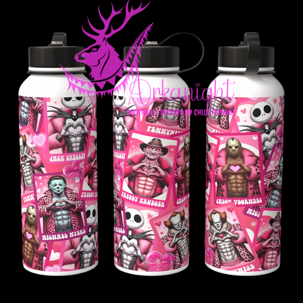 Bouteille d'eau sur commande  - Pink Horror Guys