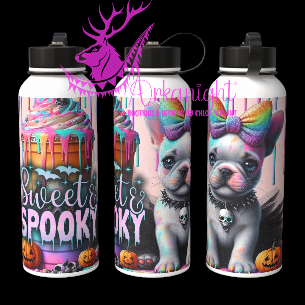 Bouteille d'eau sur commande  - Sweet & Spooky frenchie