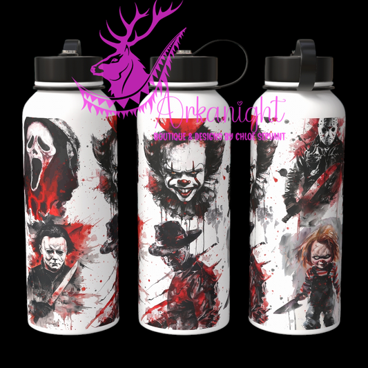 Bouteille d'eau sur commande  - Red & Black graffiti horror friends