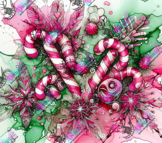 Impression - Collection Hiver 2024 - Candy Cane - Pink & Green