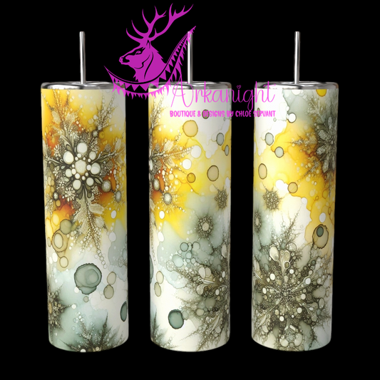 Gourde sur commande - Collection Hiver 2024 - Snowflakes - Yellow