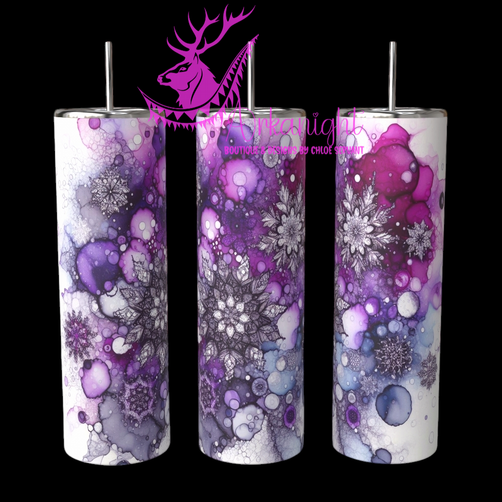 Gourde sur commande - Collection Hiver 2024 - Snowflakes - Purple