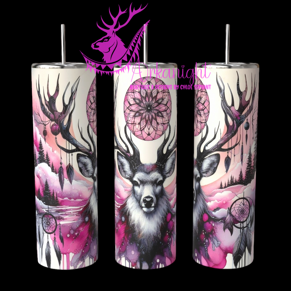 Gourde sur commande - Collection Hiver 2024 - Pink Boho Winter Deer - 02