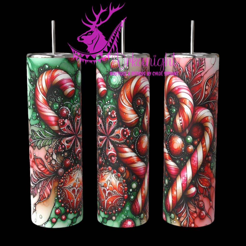 Gourde sur commande - Collection Hiver 2024 - Candy Cane - Red & Green