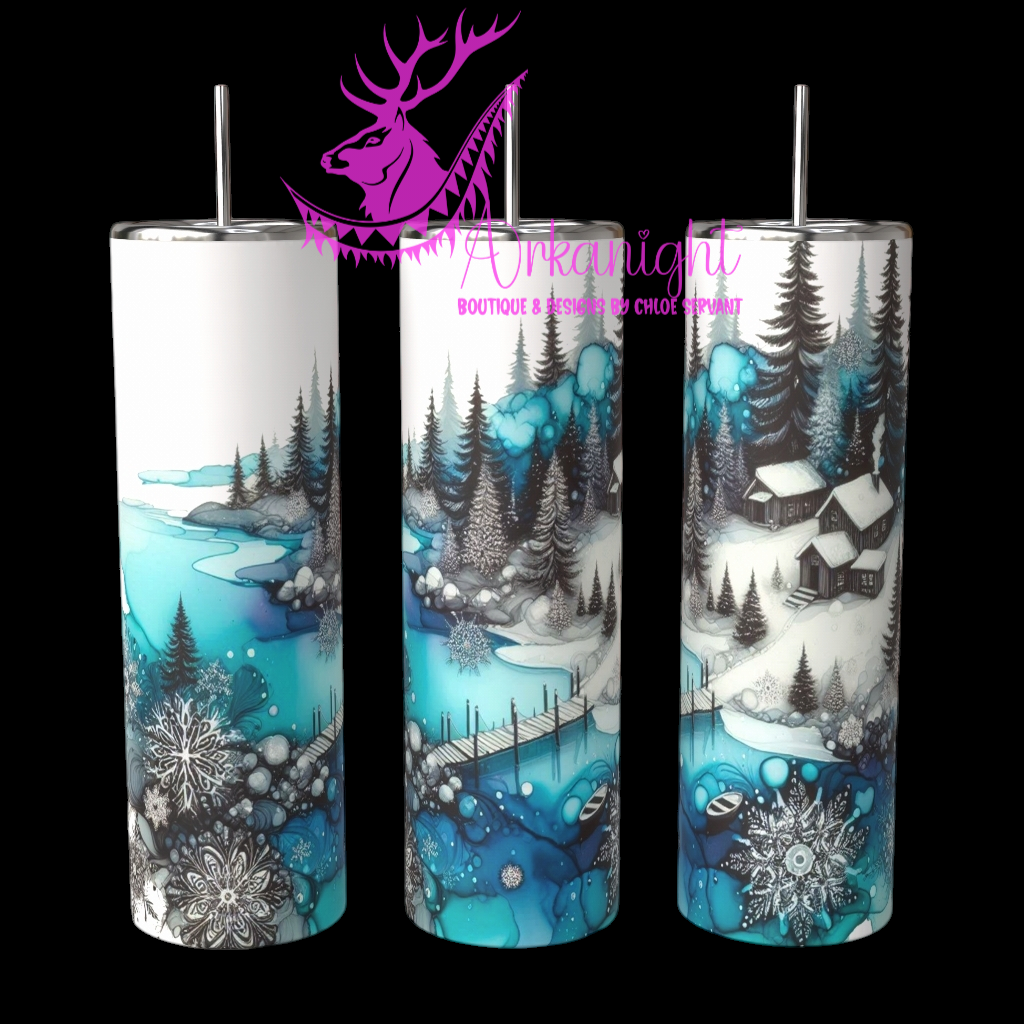 Gourde sur commande - Collection Hiver 2024 - Winter Village - Blue