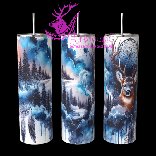 Gourde sur commande - Collection Hiver 2024 - Blue Boho Winter Deer - 02