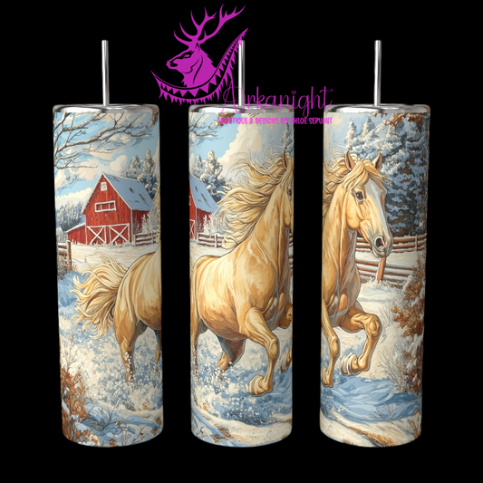 Gourde sur commande - Collection Hiver 2024 - Winter Palomino Horse