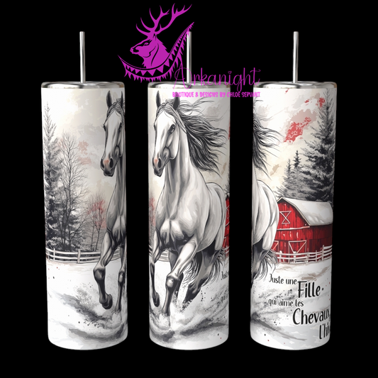 Gourde sur commande - Collection Hiver 2024 - Winter White Horse