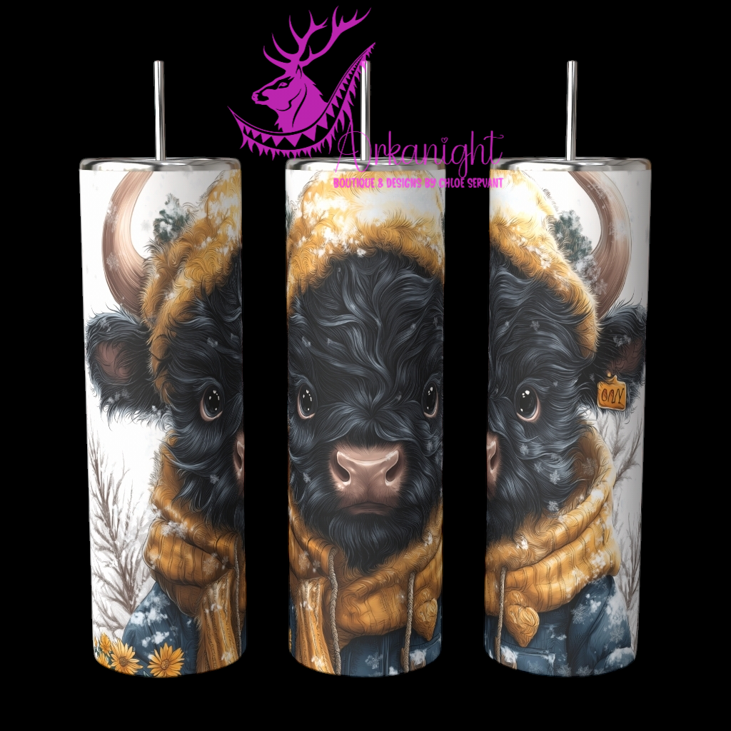 Gourde sur commande - Collection Hiver 2024 - Winter Highland Cow - 03