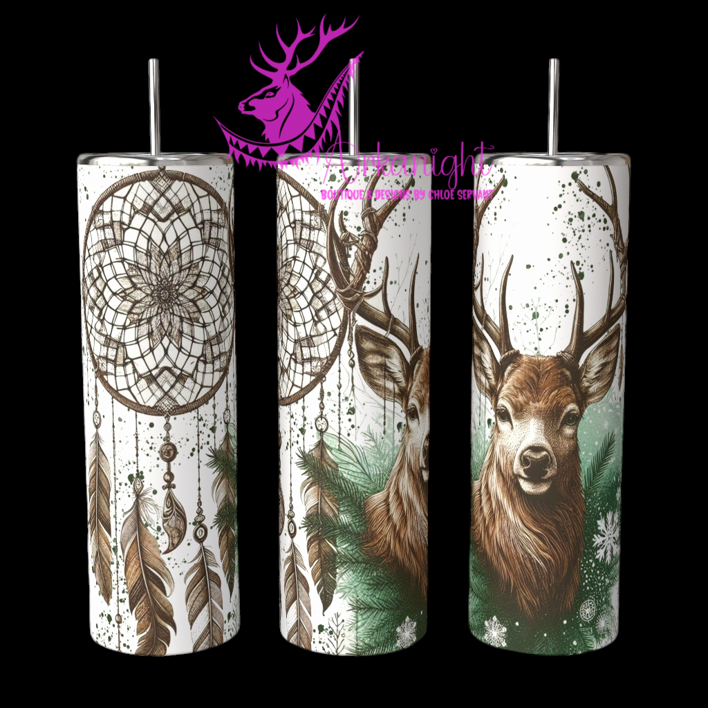 Numérique - Collection Hiver 2024 - Green Winter Deer Boho