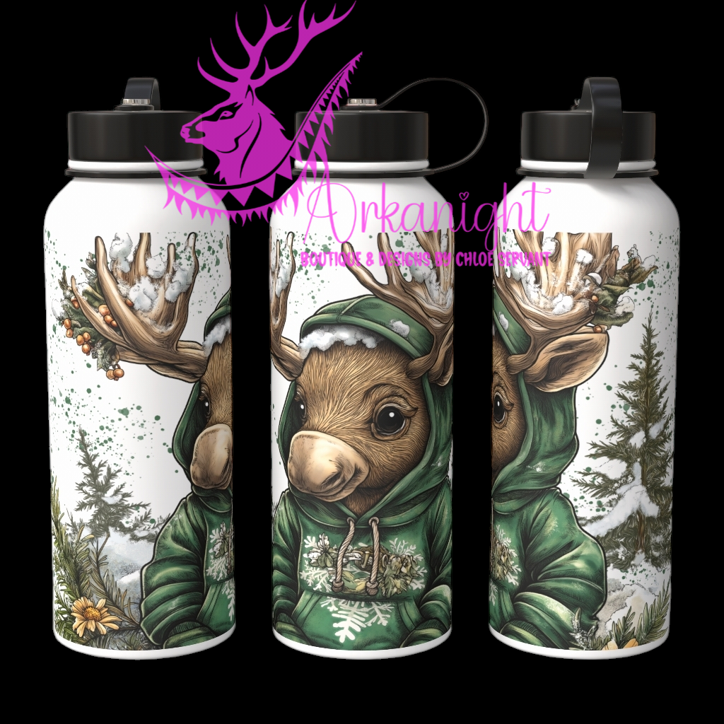 Bouteille d'eau sur commande  - Hiver 2024 - Cute Winter Moose