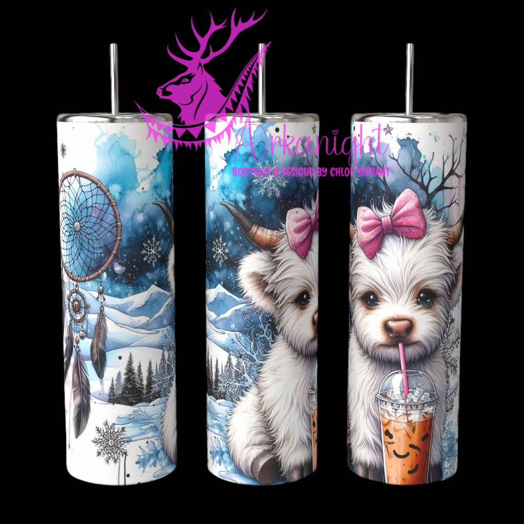 Gourde sur commande - Collection Hiver 2024 - Ice Coffee Highland cow - 08