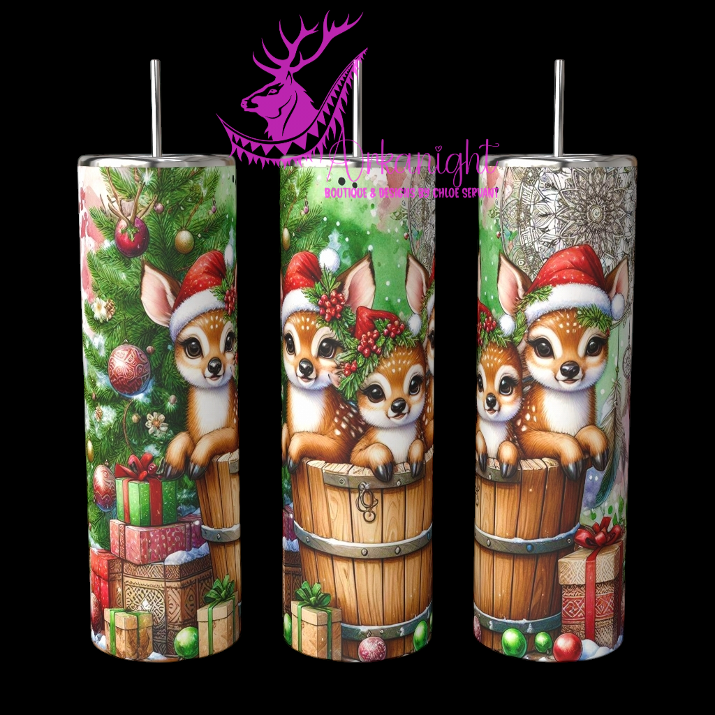 Gourde sur commande - Collection Hiver 2024 - Christmas Barrel - Deer