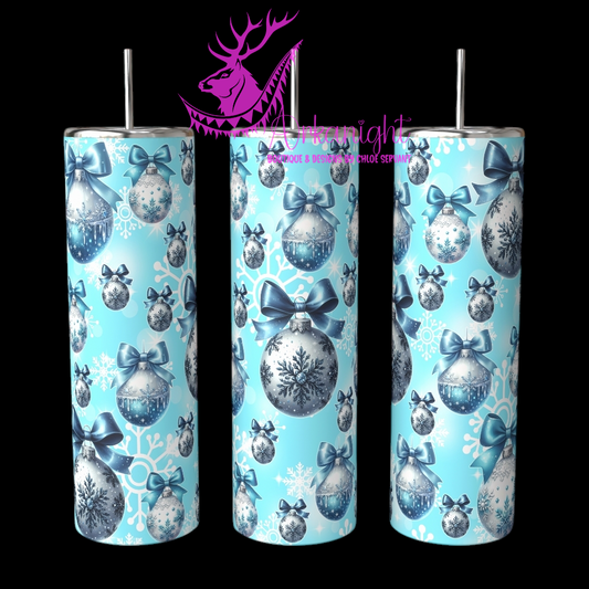 Gourde sur commande - Collection Hiver 2024 - Blue Christmas Balls