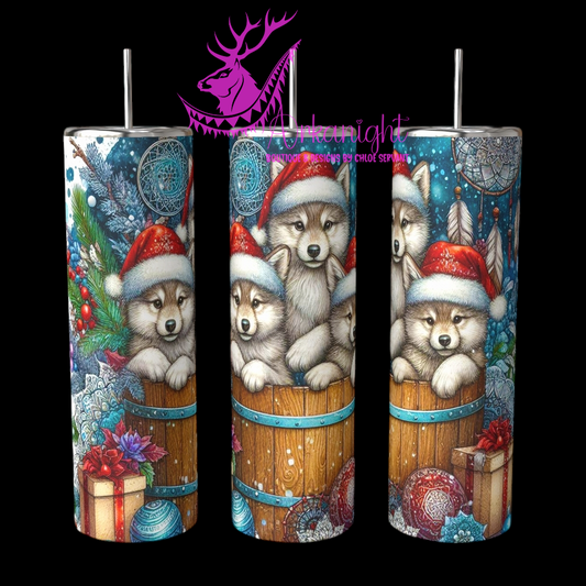 Gourde sur commande - Collection Hiver 2024 - Christmas Barrel - Wolf