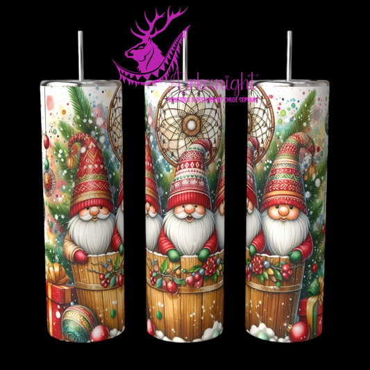 Gourde sur commande - Collection Hiver 2024 - Christmas Barrel- Gnomes