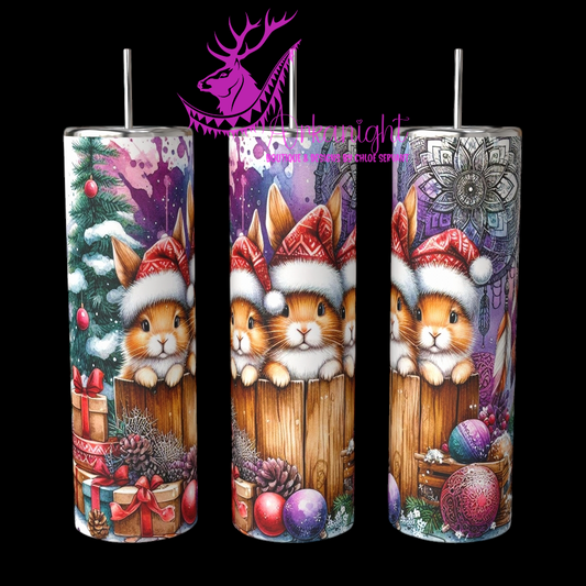 Gourde sur commande - Collection Hiver 2024 - Christmas Barrel - Tan Bunny